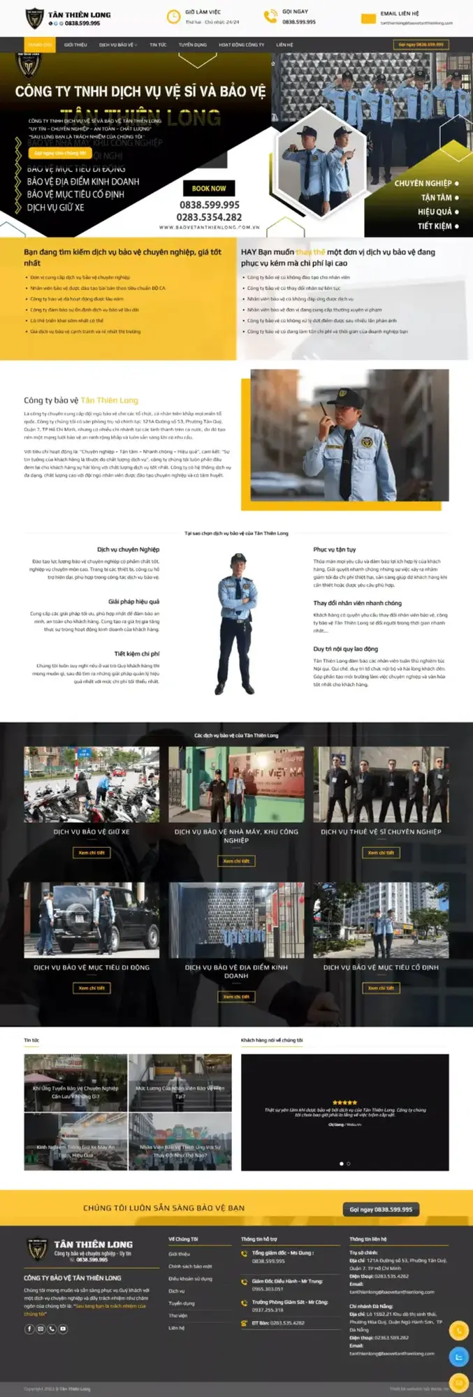 Web công ty Bảo vệ Tân Thiên Long
