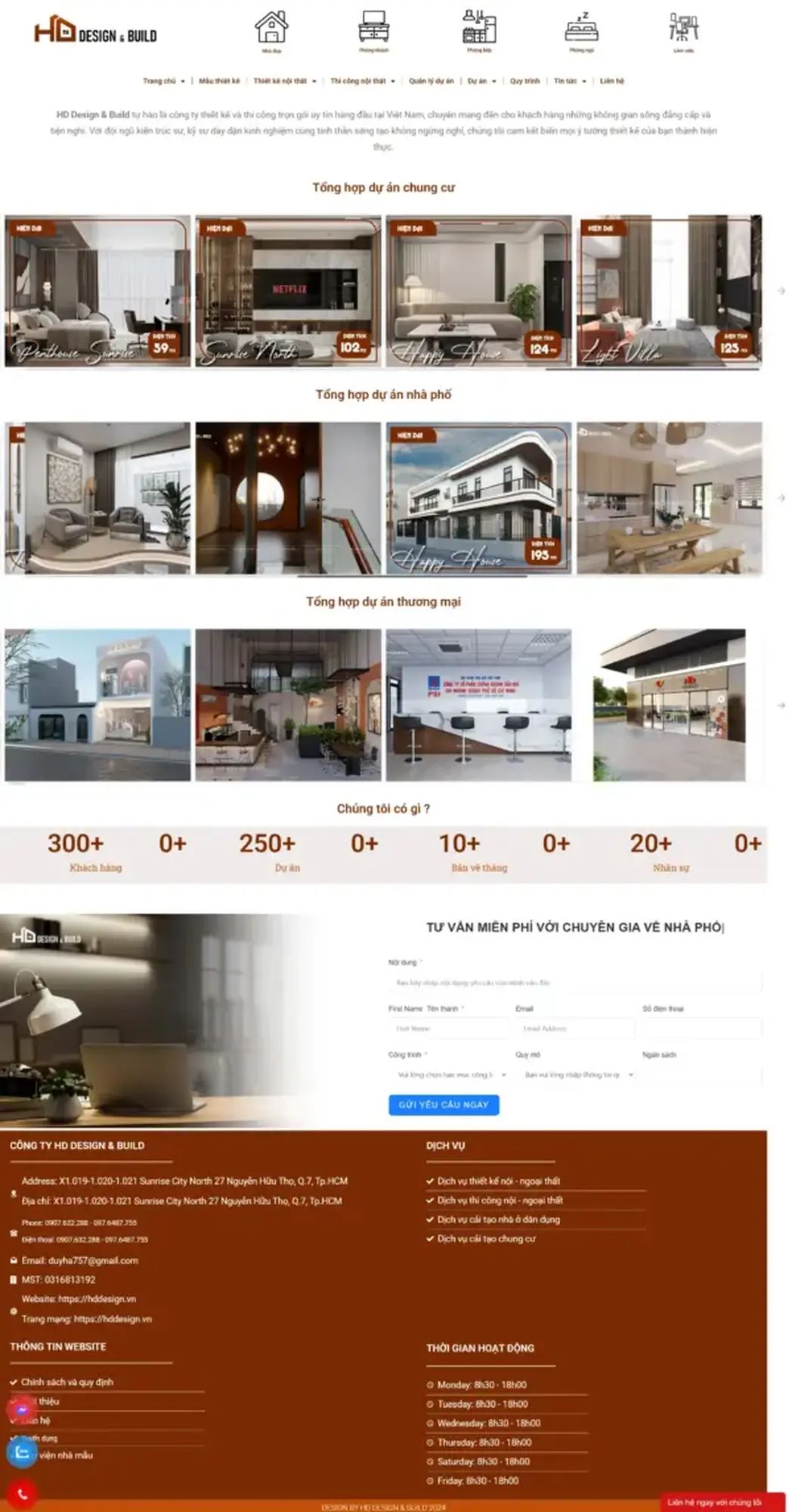 Wesite Công ty HD DESIGN & BUILD - Công ty mội thất - Image 2