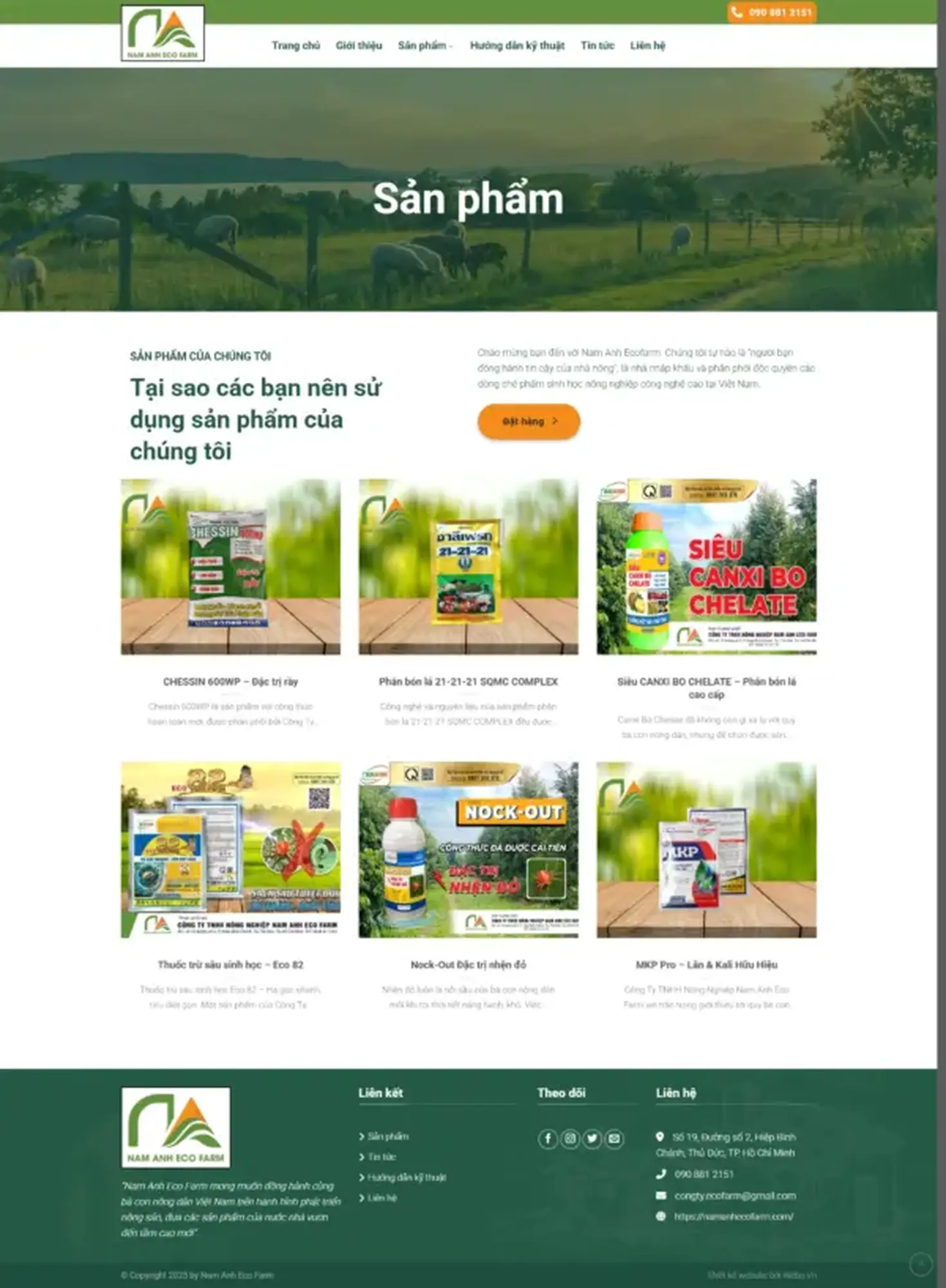 Website Nam Anh ECO FARM - Trang giới thiệu sản phẩm Công ty nông nghiệp - Image 2