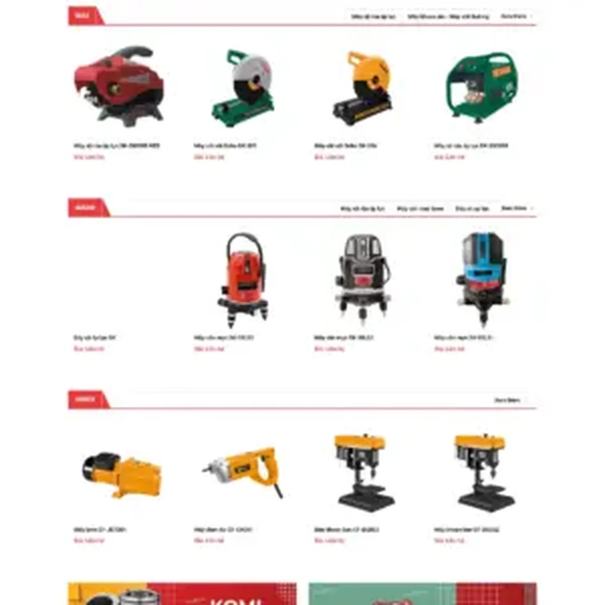 Website KOMI - Trang sản phẩm đồ gia dụng KOMI Việt Nam