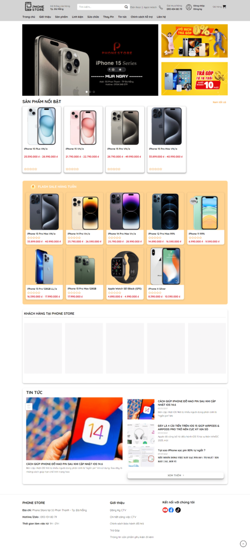 trang web phone store đà nẵng