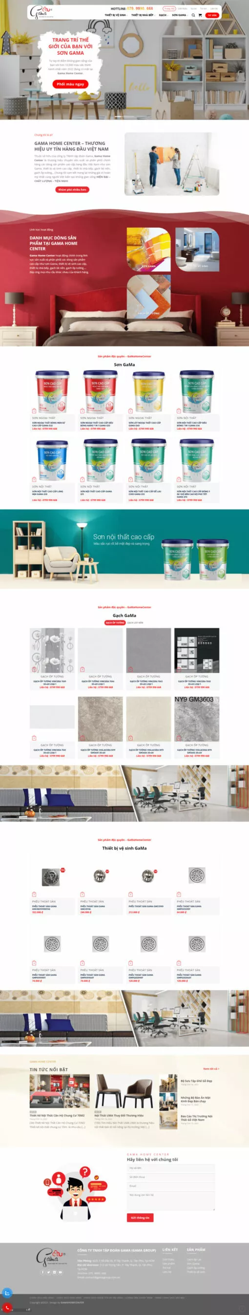 trang web gama home center - website giới thiệu sản phẩm sơn