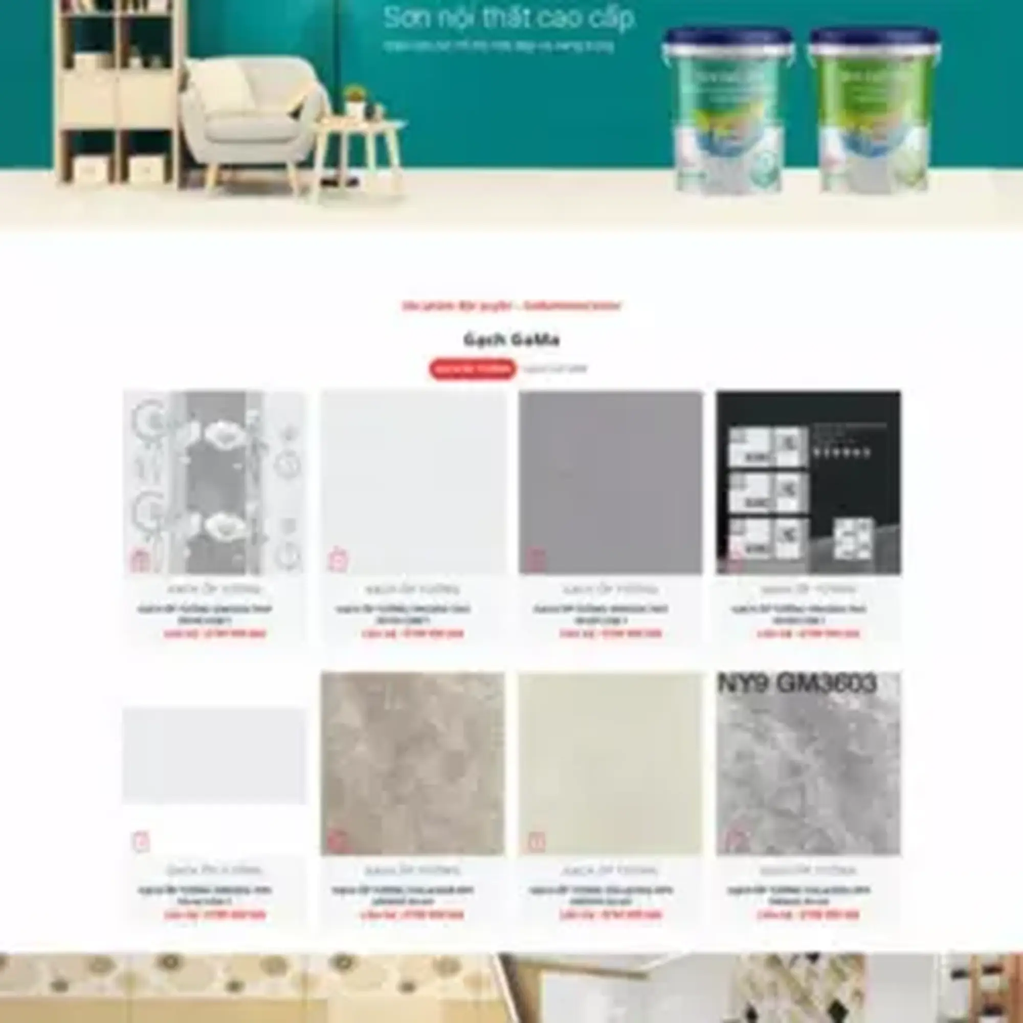 Trang web Gama home center - Website giới thiệu sản phẩm sơn