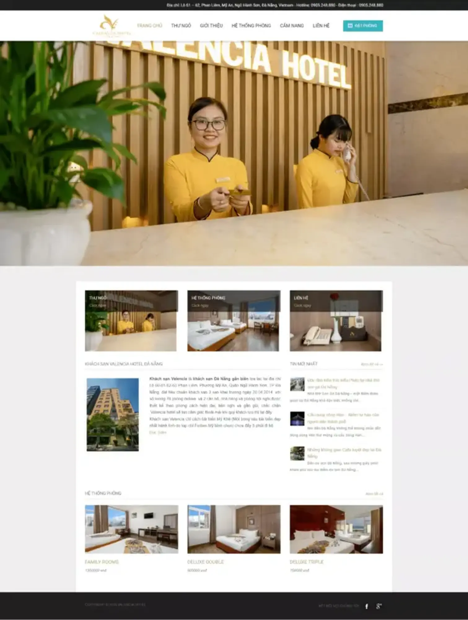 Website Valencia - Khách sạn tại Đà Nẵng