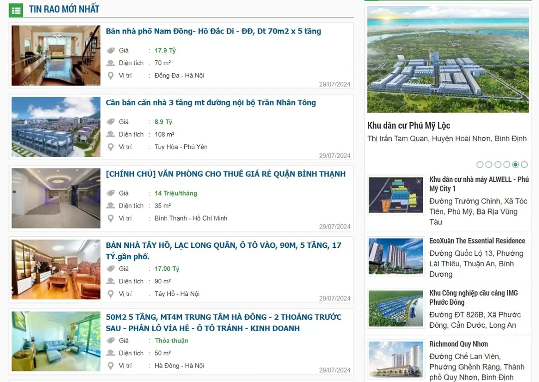 giao dịch bđs qua các website nhà đất uy tín giúp tiếp cận nhiều nguồn tin