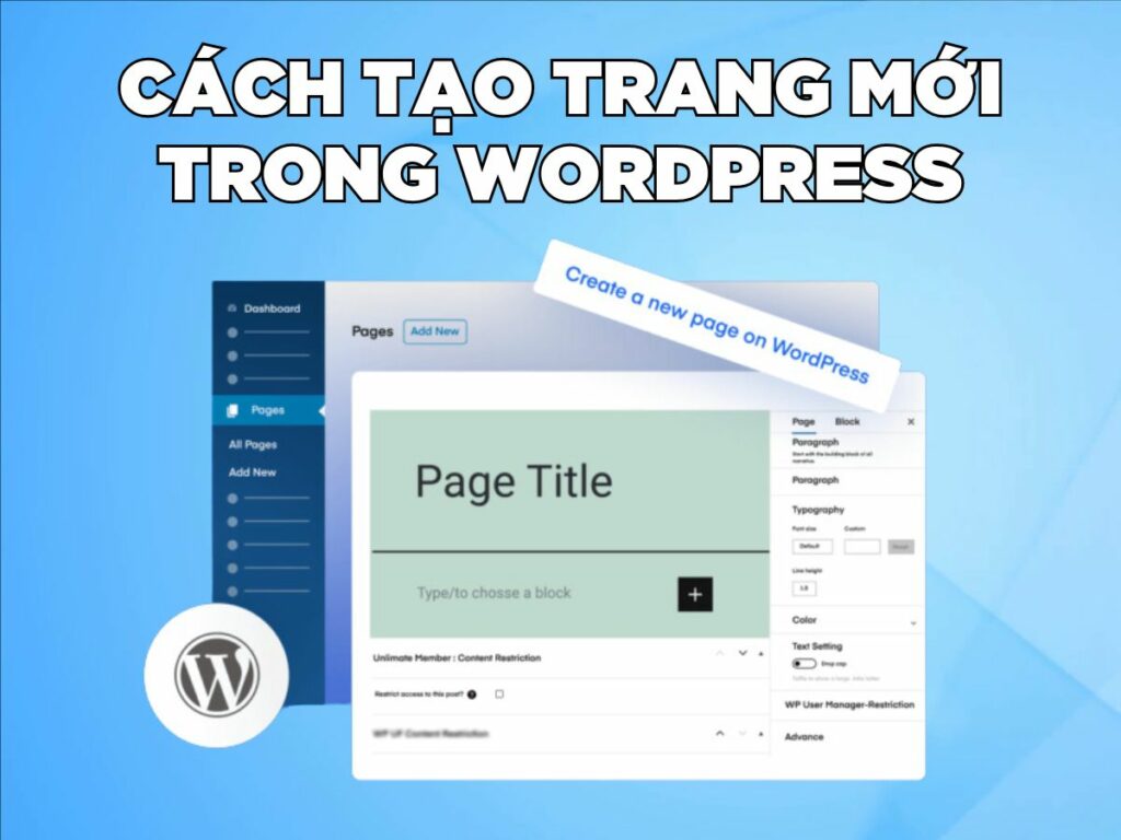 cach tao trang moi trong wordpress