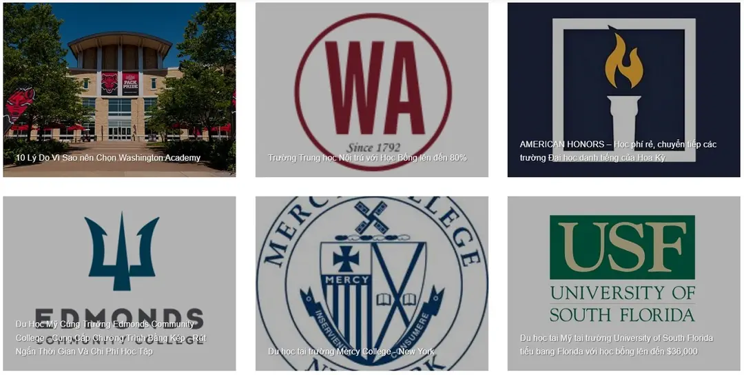 cập nhật các chương trình du học có tại trung tâm lên blog