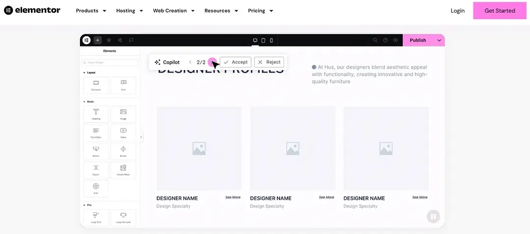 elementor là một wordpress page builder phổ biến