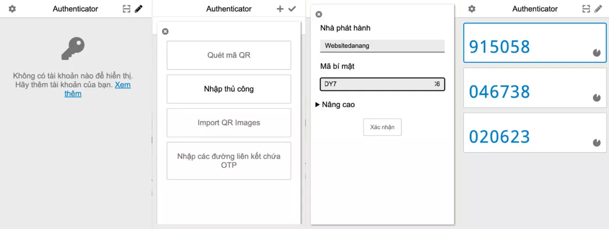 thiết lập google authenticator