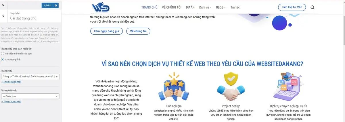 cách sử dụng customizer của wordpress để tùy chỉnh trang chủ