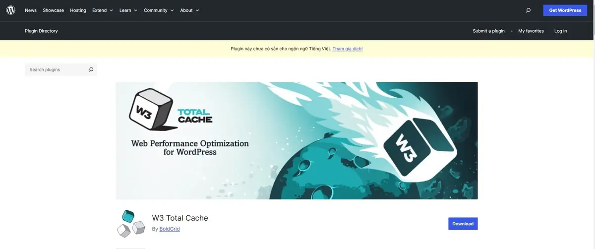 w3 total cache là một plugin miễn phí cho wordpress