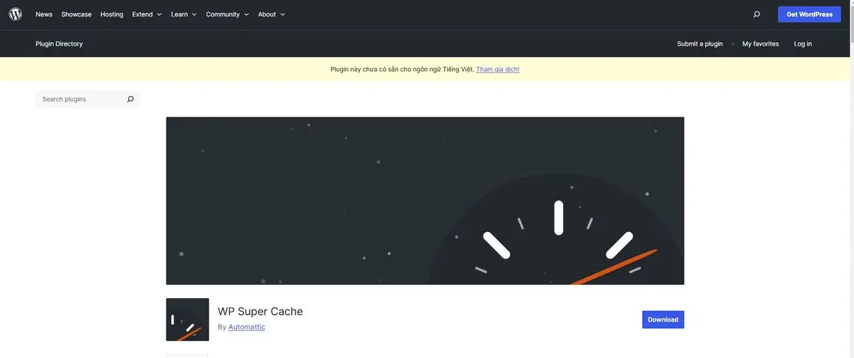 wp super cache là một plugin cache tối ưu tốc độ website miễn phí