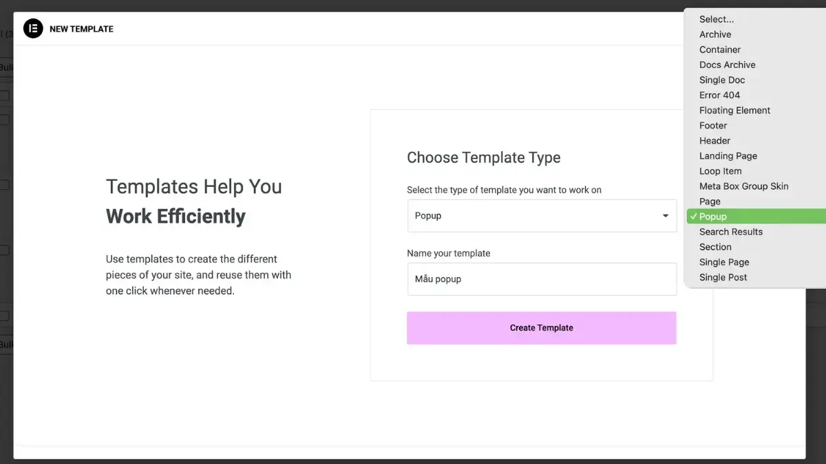 cách sử dụng elementor pro tạo popup