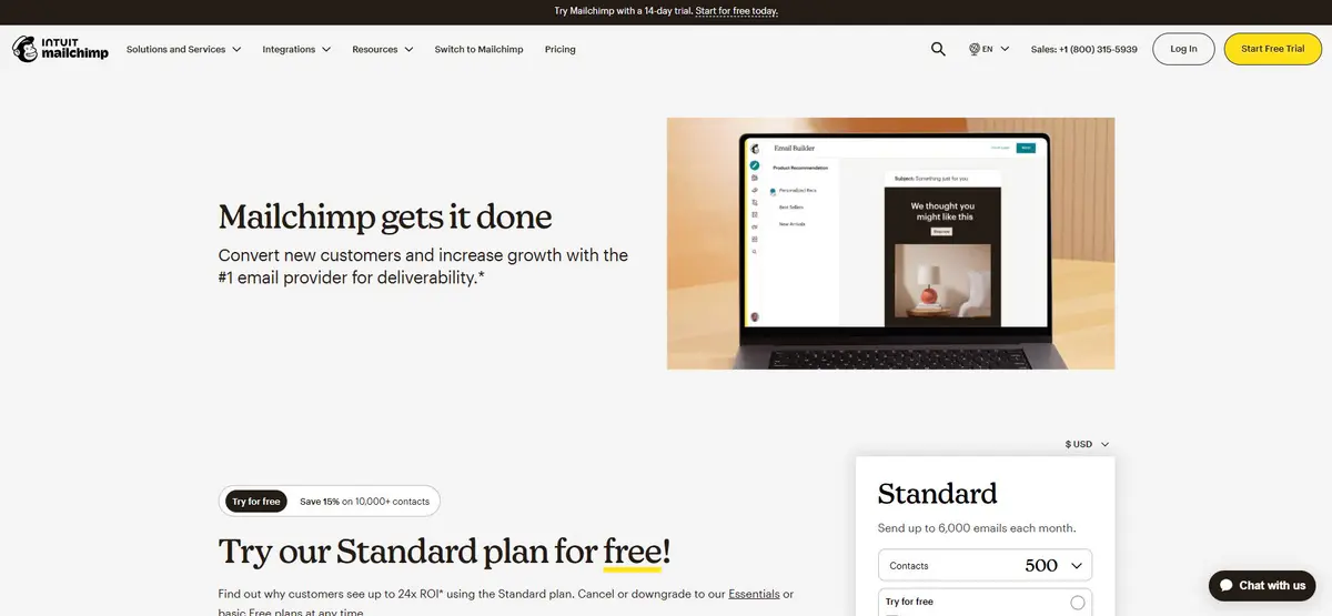 mailchimp là một nền tảng tiếp thị qua email mạnh mẽ