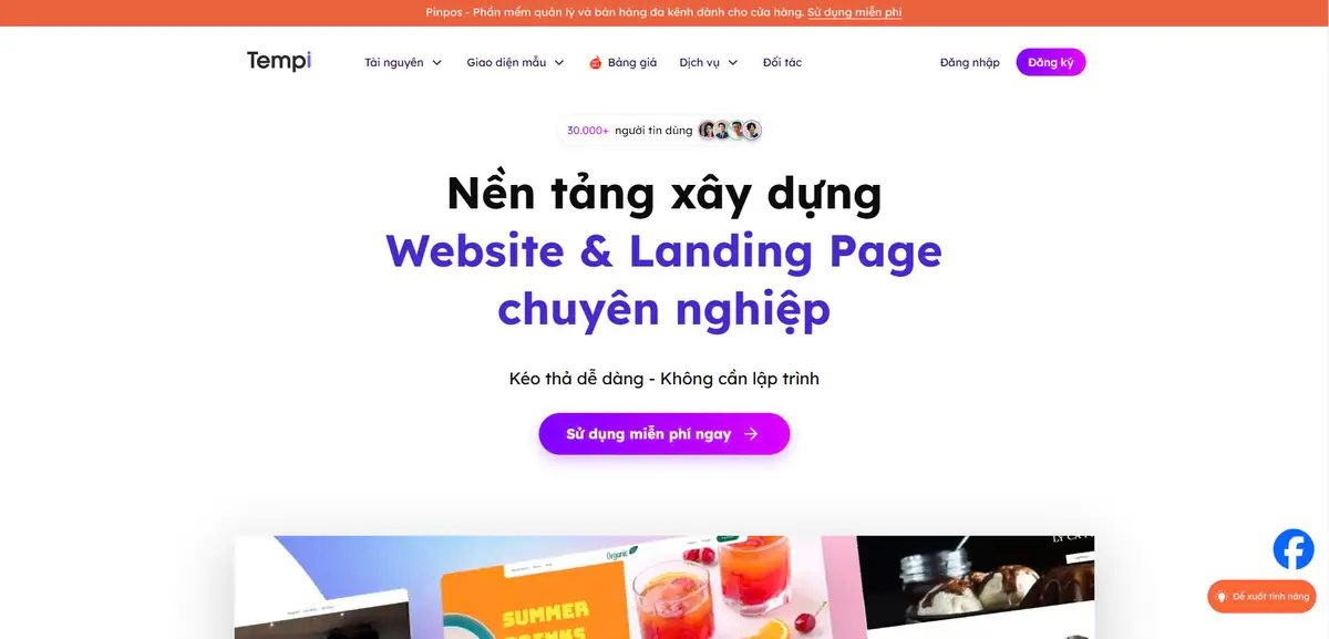 tempi là một nền tảng thiết kế website trực tuyến