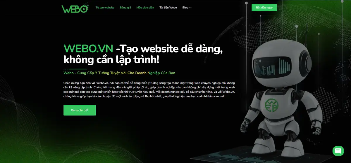 webo là nền tảng thiết kế website trực tuyến với giao diện kéo-thả