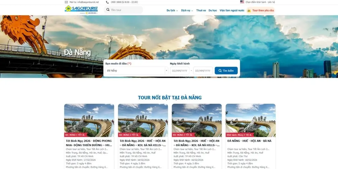 website saigontourist đà nẵng