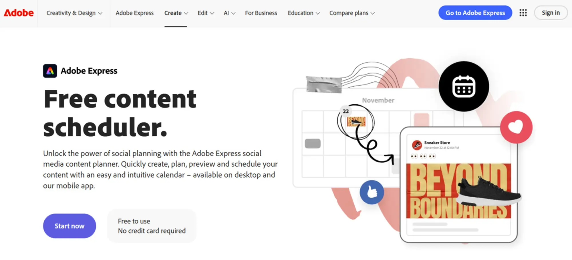 công cụ quản lý adobe express content scheduler