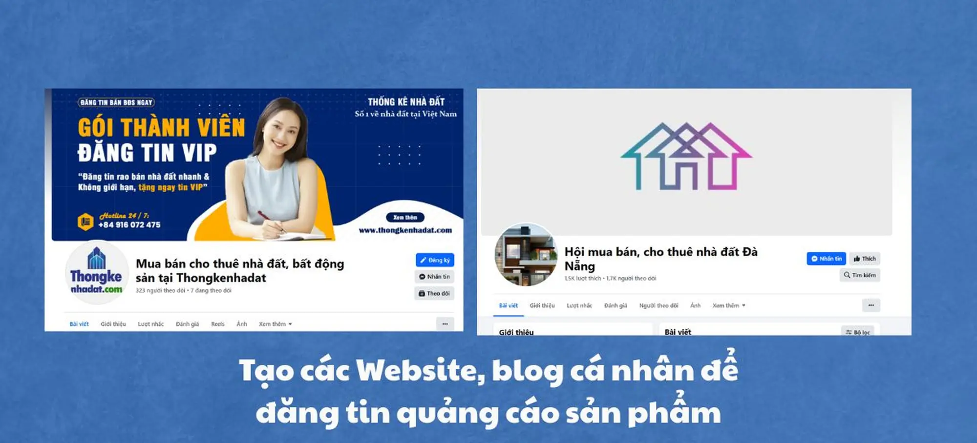 website và blog cá nhân đăng tin cho thuê mặt bằng, nhà đất