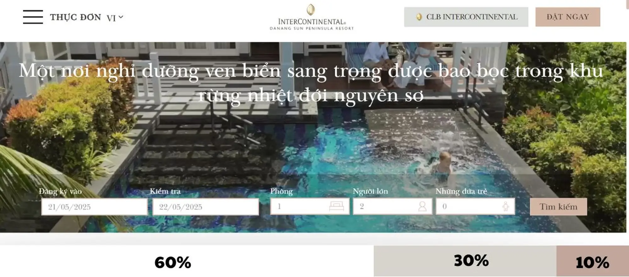 website đặt phòng khách sạn của intercontinental resort