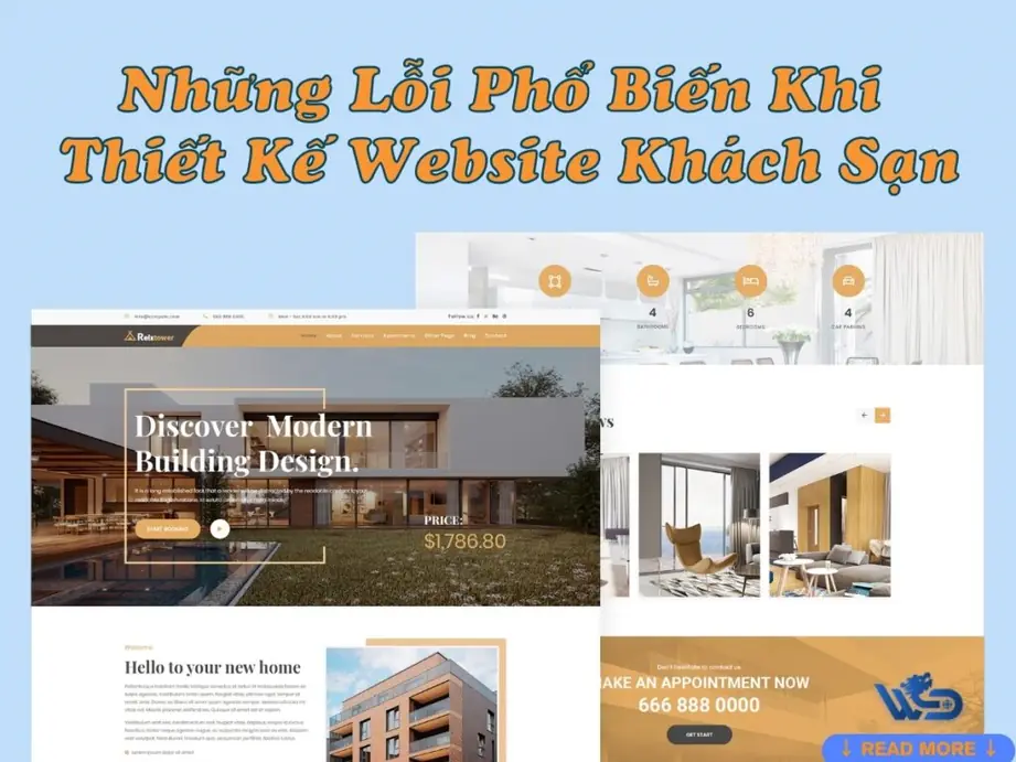 những lỗi phổ biến khi thiết kế website khách sạn
