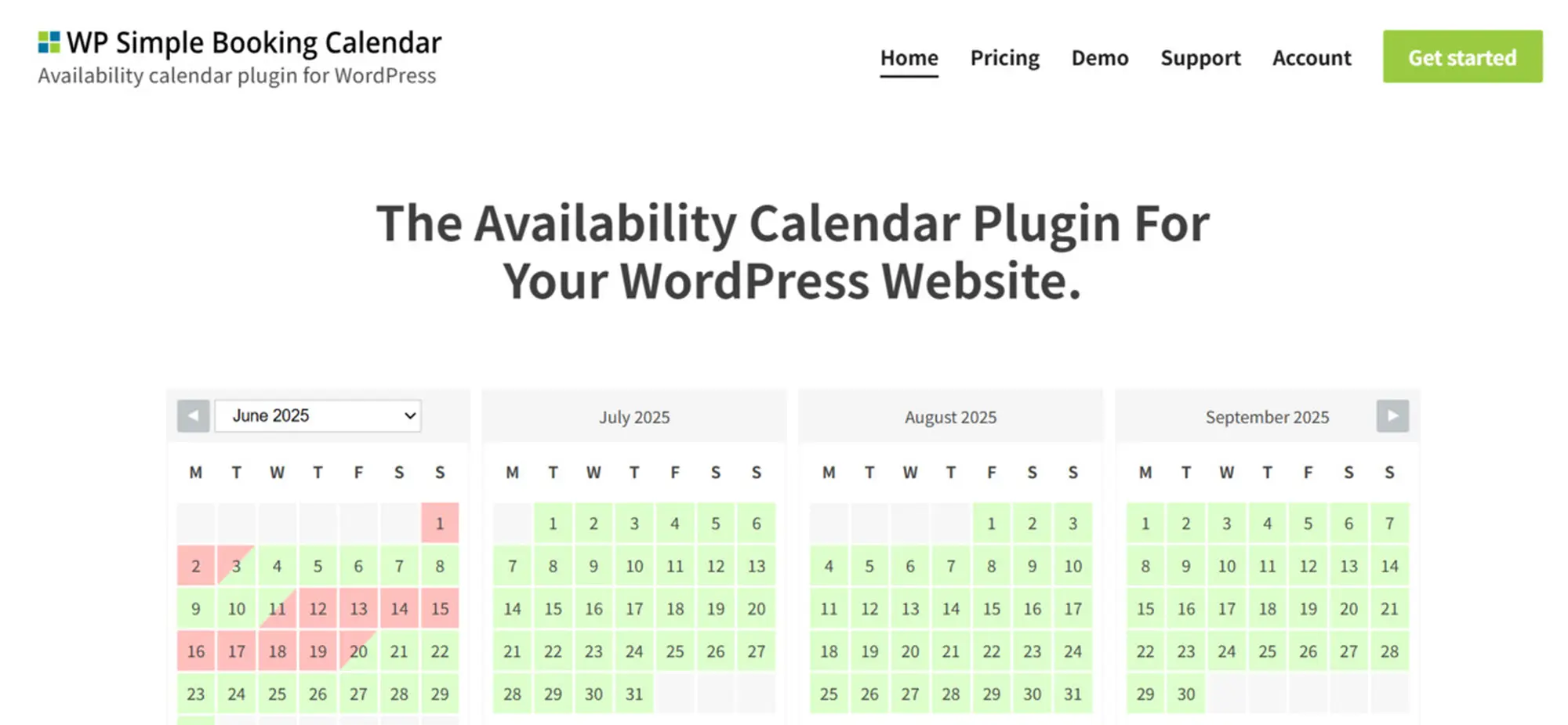 tích hợp hệ thống đặt chỗ băng wp simple booking calendar plugin