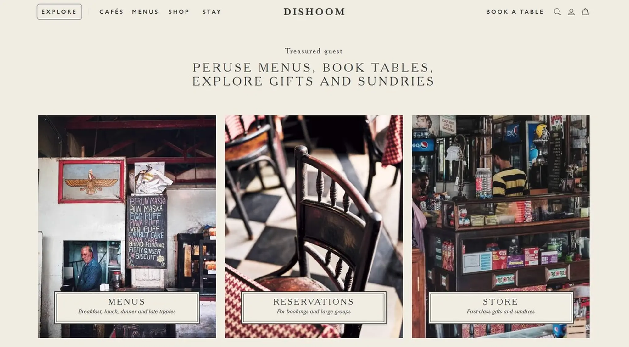 dishoom – website kể chuyện thương hiệu đầy cảm xúc