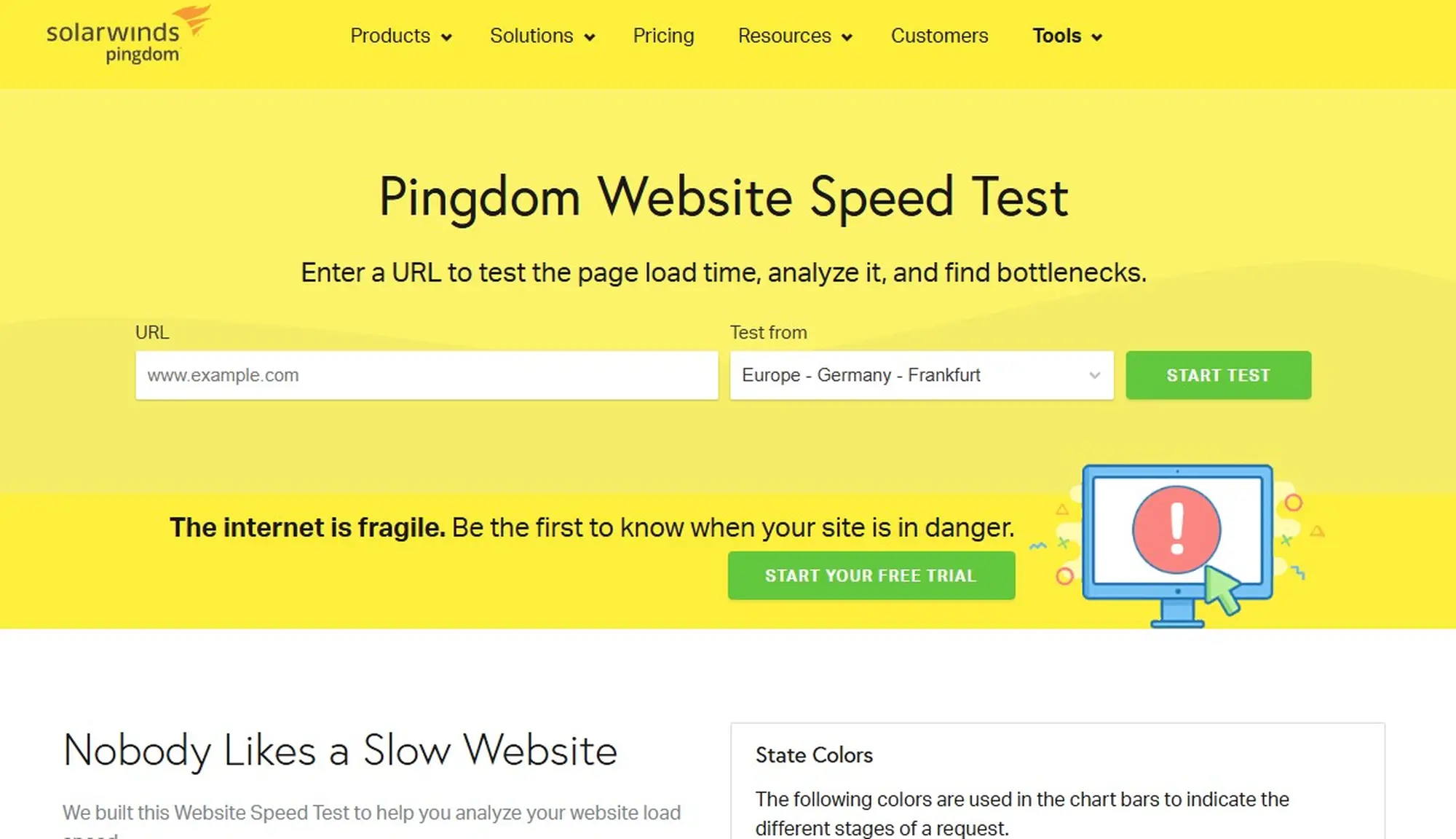 dùng pingdom tools