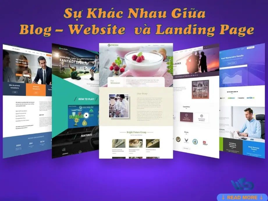 sự khác nhau giữa blog - wbsite và landing page