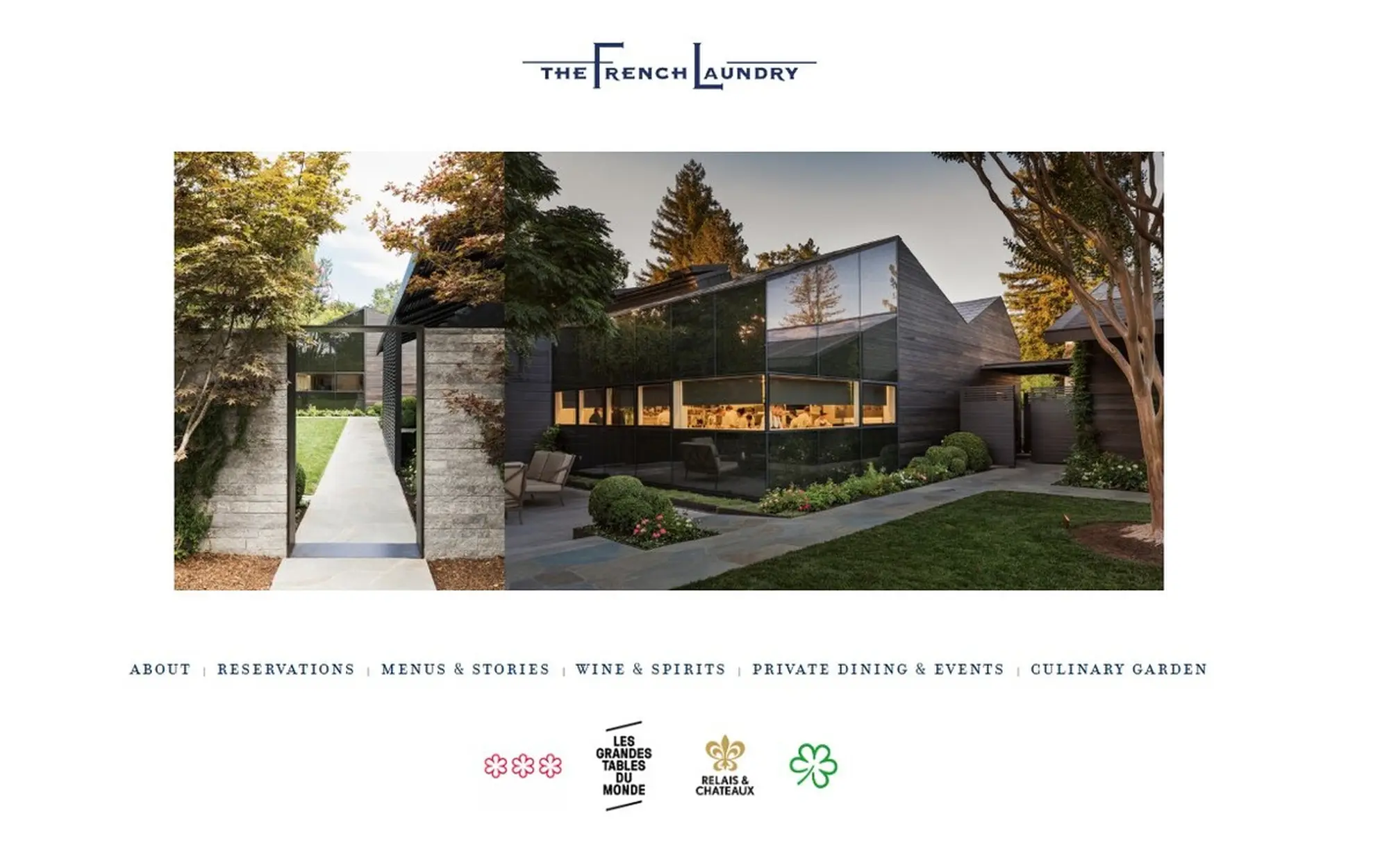 the french laundry – top ví dụ website nhà hàng đẹp 