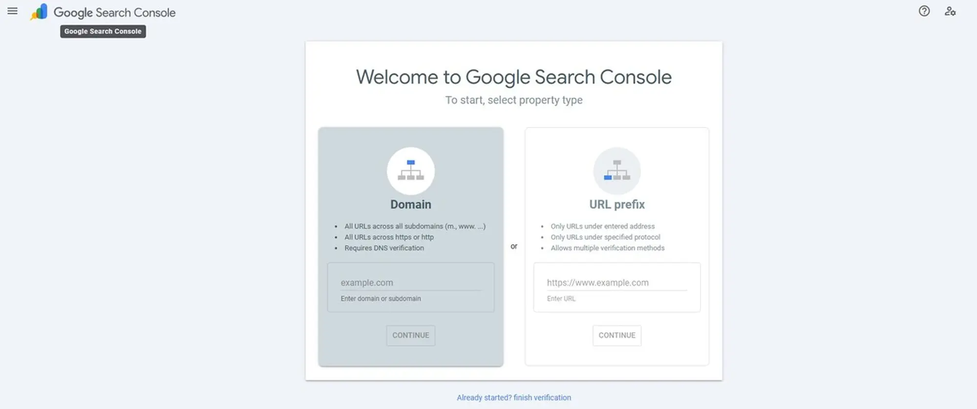 đăng nhập vào tài khoản google search console