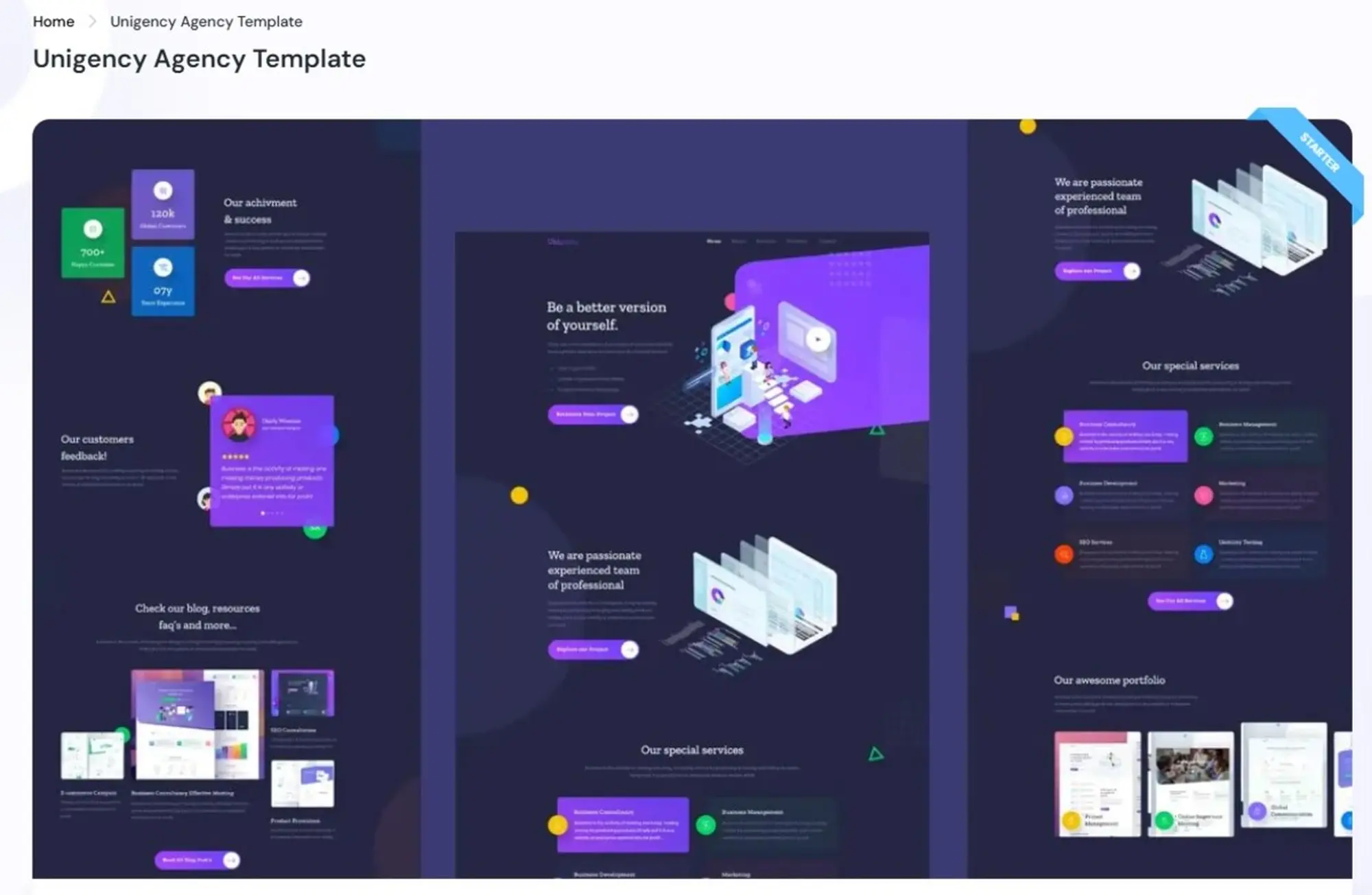 unigency – mẫu trang web đại lý