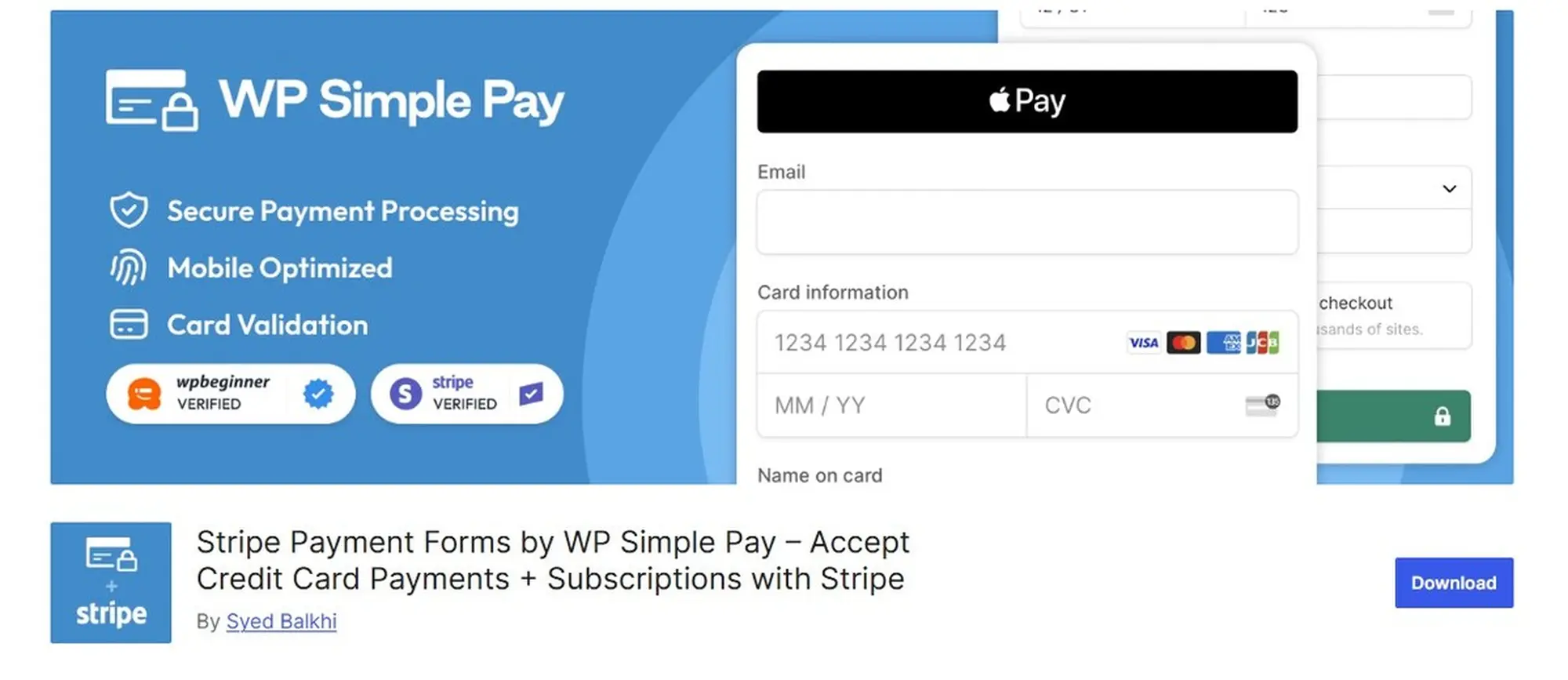 biểu mẫu thanh toán stripe của wp simple pay