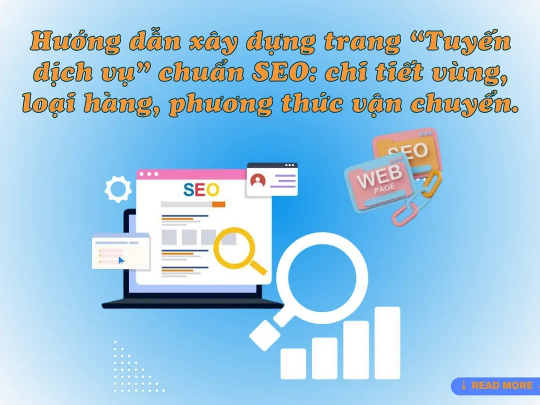 hướng dẫn xây dựng trang “tuyến dịch vụ” chuẩn seo: chi tiết vùng, loại hàng, phương thức vận chuyển.