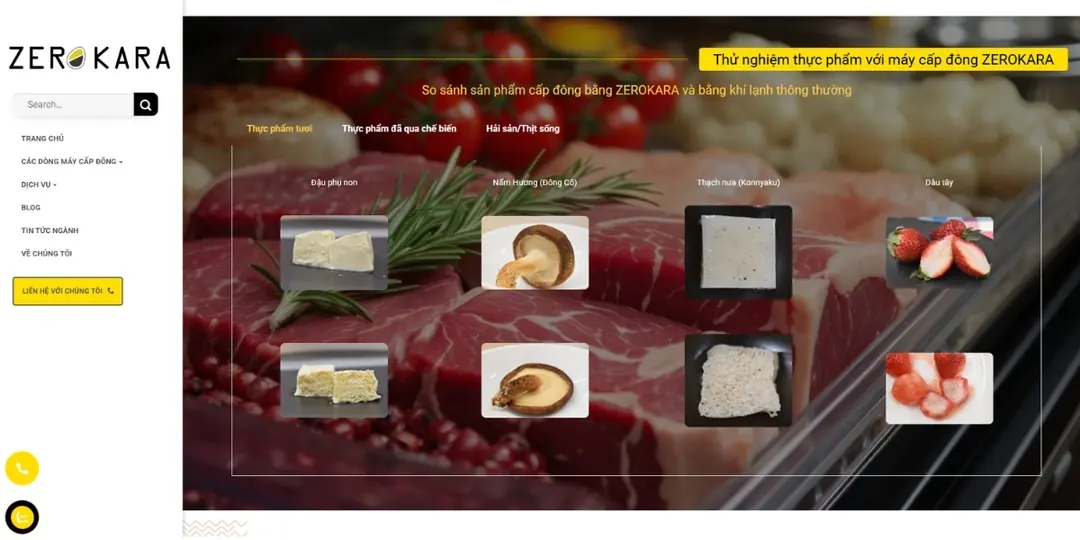 zerokara thương hiệu chuẩn công nghệ cho bảo quản thực phẩm