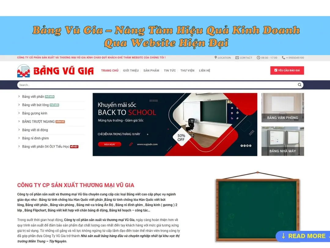Bảng Vũ Gia – Nâng Tầm Hiệu Quả Kinh Doanh Qua Website Hiện Đại