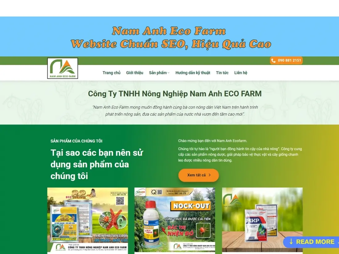 Nam Anh Eco Farm – Website Chuẩn SEO, Hiệu Quả Cao
