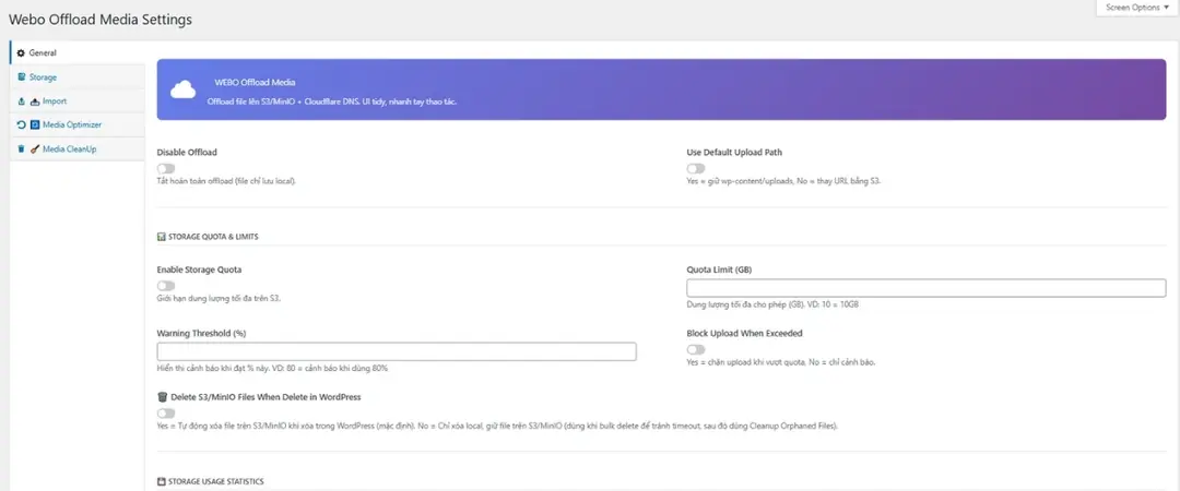plugin wordpress hỗ trợ offload media lên s3