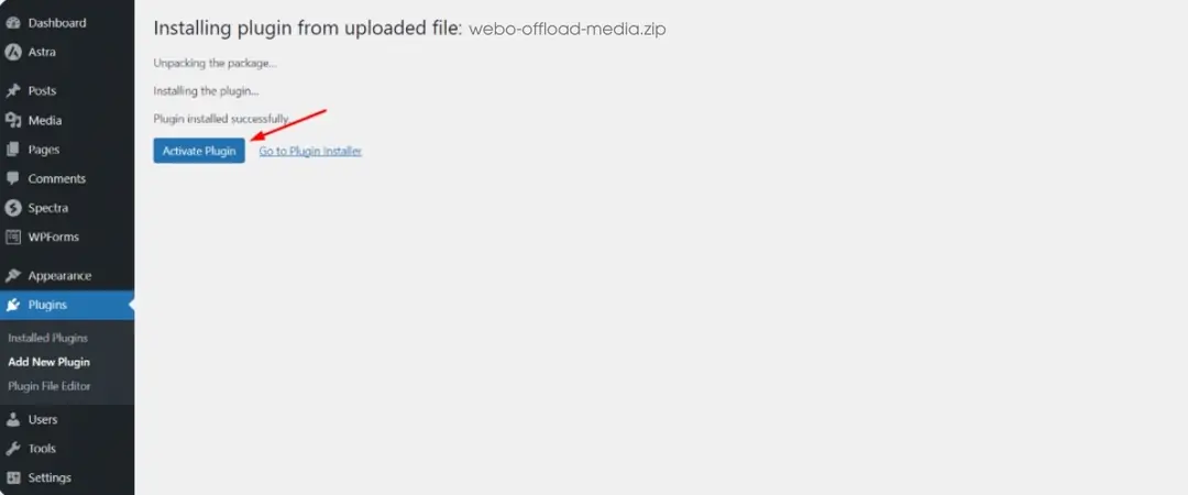 tiếp theo, bạn cần kích hoạt plugin