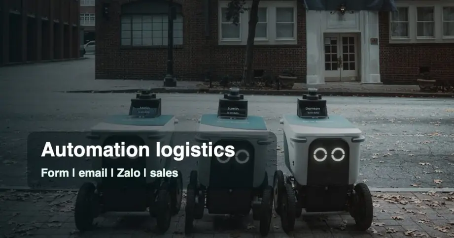 robot giao hàng tự động minh họa automation logistics