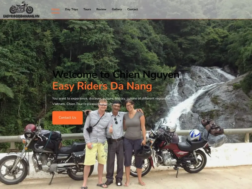 website easyridersdanang.vn - giao diện trang chủ