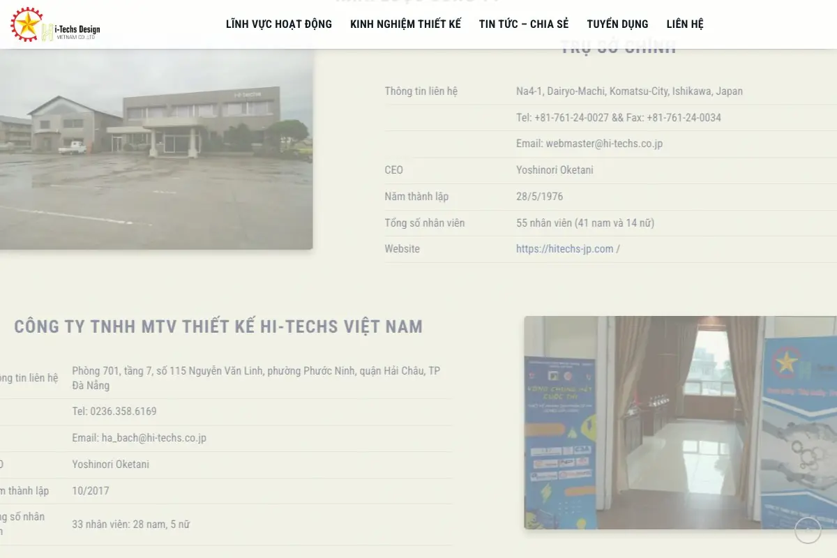 ảnh chụp khu vực khái lược công ty trên website hdv